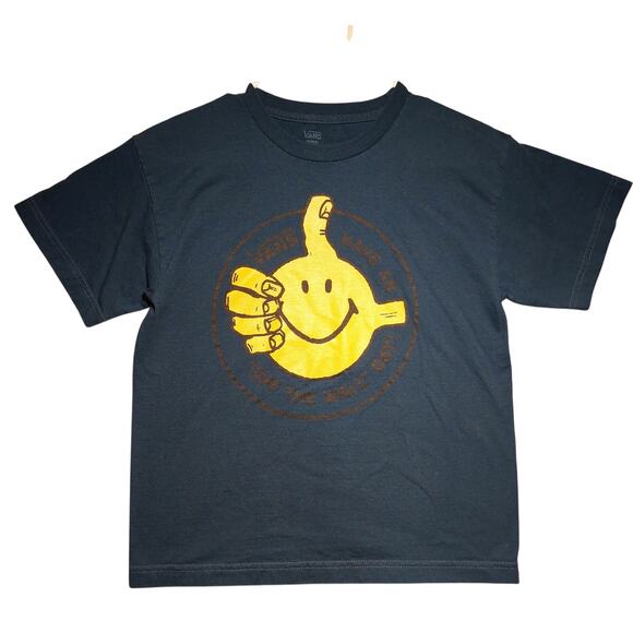 Van's Off The Wall Graphic T-Shirt Navy Blue Unisex Sz. Youth Medium 90's Skate - Picture 1 of 2